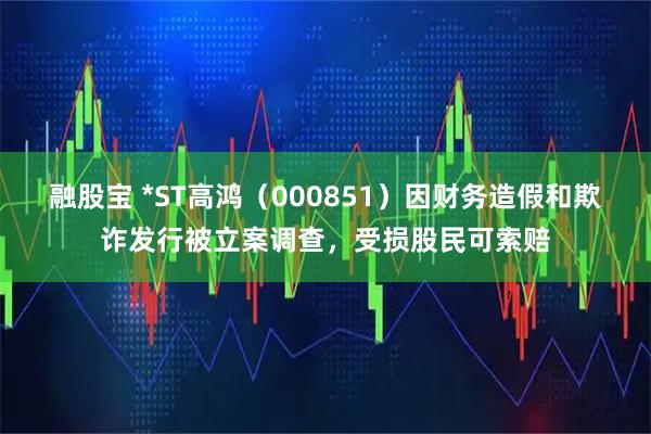 融股宝 *ST高鸿（000851）因财务造假和欺诈发行被立案调查，受损股民可索赔