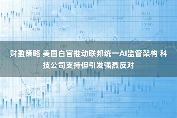 财盈策略 美国白宫推动联邦统一AI监管架构 科技公司支持但引发强烈反对