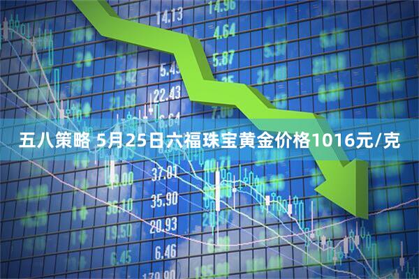 五八策略 5月25日六福珠宝黄金价格1016元/克