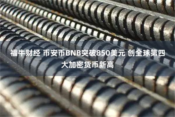 福牛财经 币安币BNB突破850美元 创全球第四大加密货币新高
